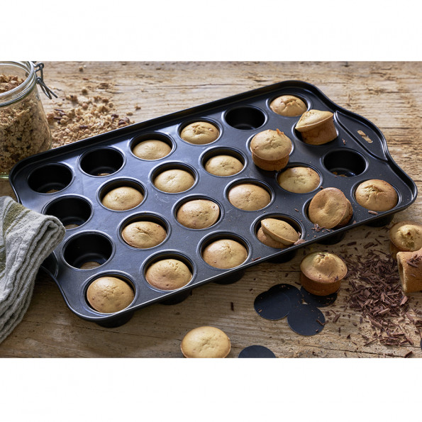 Maxi moule 24 mini muffins fond amovible