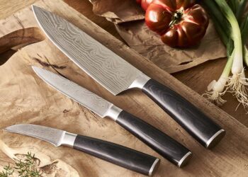 Bloc Pradel Evolution 5 couteaux de cuisine lames anti adherentes façon  pierre