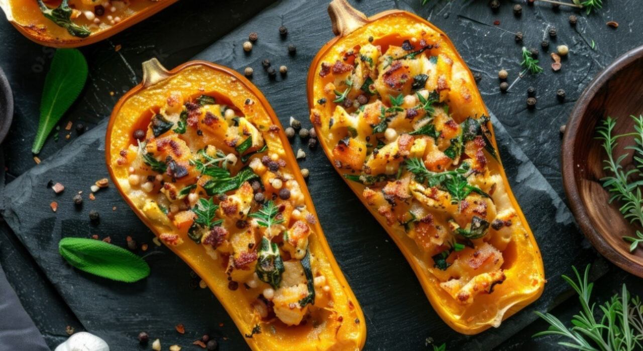 Butternut farci au Airfryer